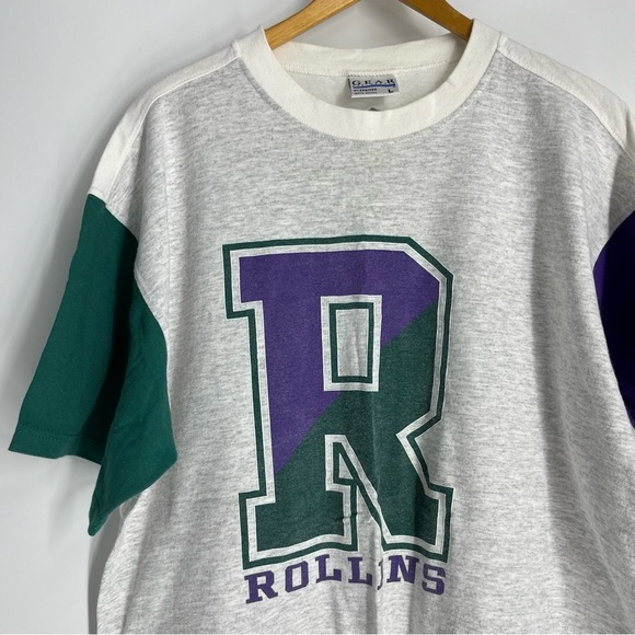 Vintage Gear For Sports Shirt Men Large Grey Colorblock Oversize Rollins Retro - Picture 2 of 10